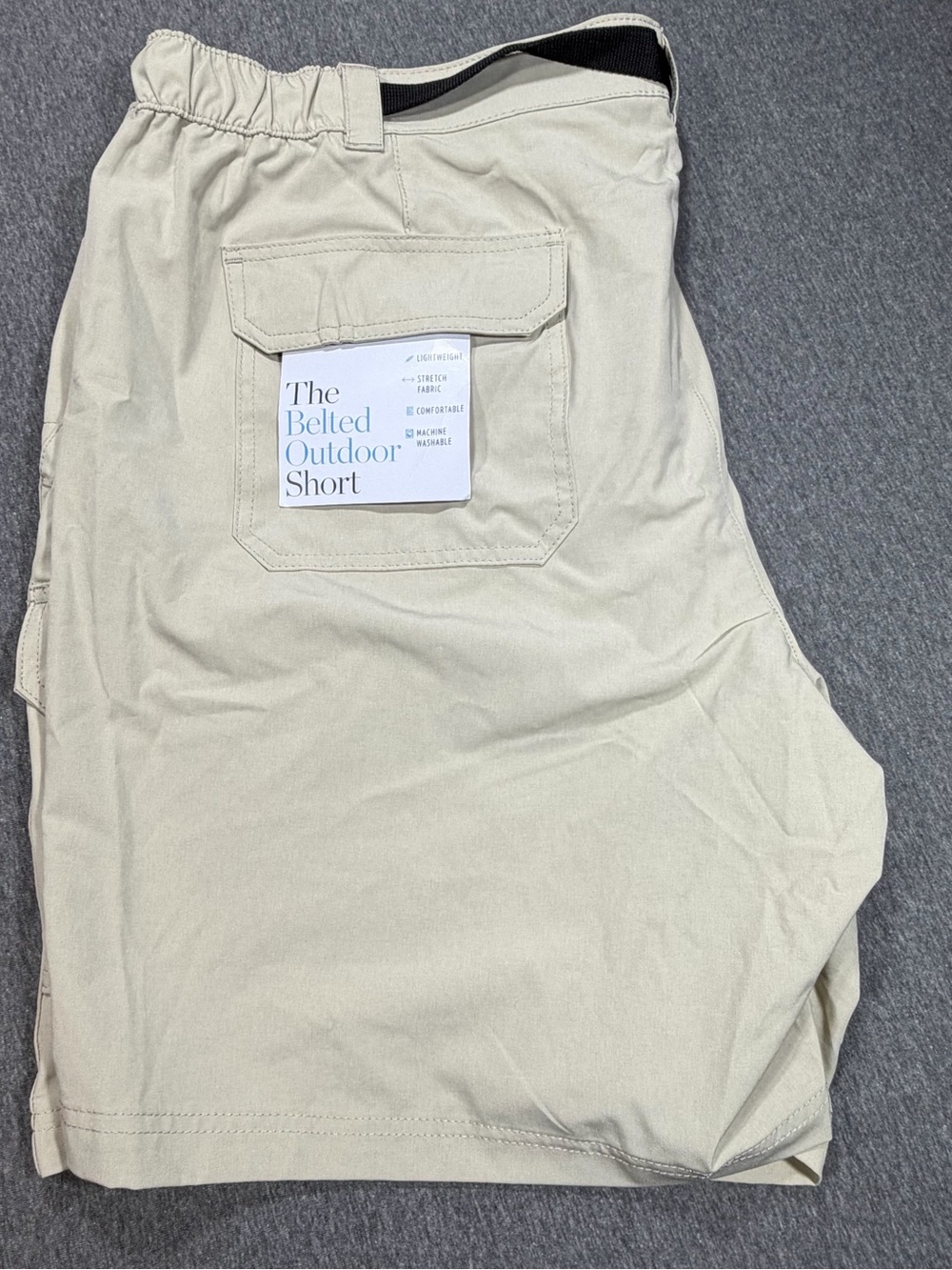 Croft & Barrow The Belted Outdoor Short - Khaki, Mens 50 Cargo Shorts Big & Tall